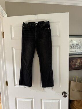 Pistola Cropped Black Denim Jeans Size 27